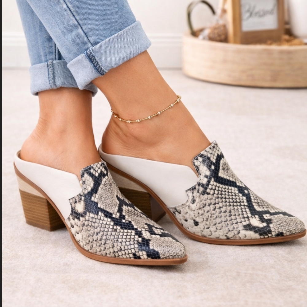 Gianni Bini Snake Print Women's Mules